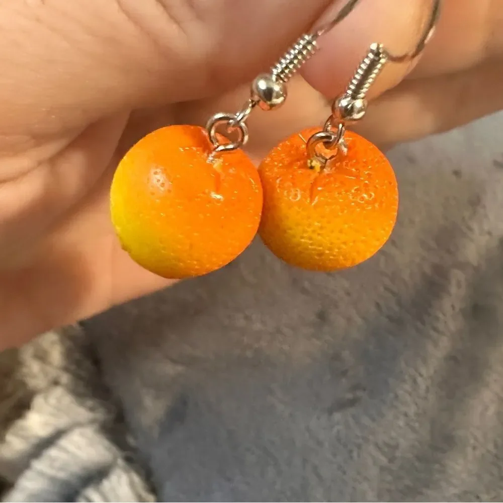 ORANGE women's earrings/ kids